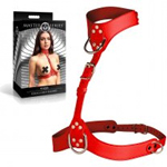 $44.95 Lowest Price On Master Series Vixen Female Vegan Leather Harness - Red